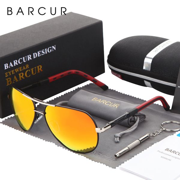 

barcur 2018 aluminum magnesium men's sunglasses polarized men coating mirror glasses oculos male eyewear accessories for men, White;black