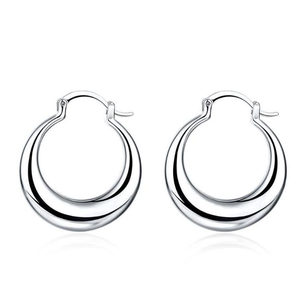 

high polished round earrings fashion jewelry wholesale price silver color crescent moon circle hoop earrings for women gift, Golden;silver