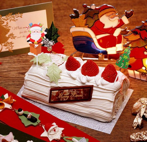 

5 sets ers visibility cupcake christmas party 5 cake claus sqcmbv supplies sets paper santa picks jllyq yummy_shop
