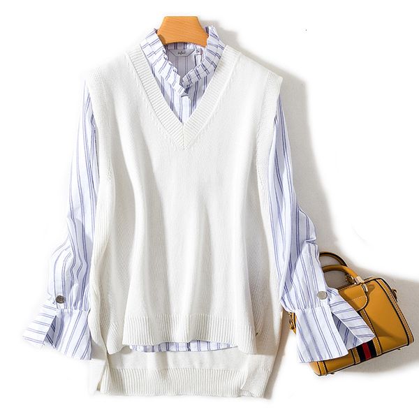 

2021 female waistcoat 100% cashmere and knitting women's blouses winter-neckline*autumn wool mixed rx1i, White;black