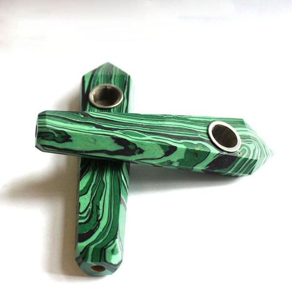 

wholesale 1pc natural malachite quartz crystal pipe tobacco stick cigarette healing whole jlleaz, Black