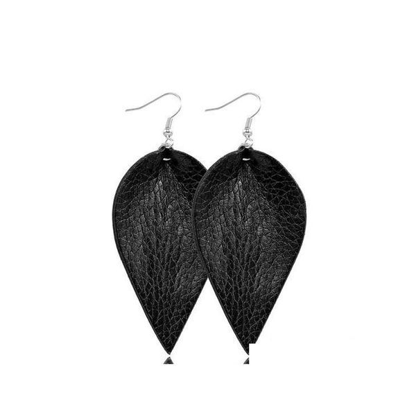 

6.5x3.5cm fashion faux leather earrings for women creative bohemian earrings leaf light weight party weddin sqcxbr homes2007, Silver
