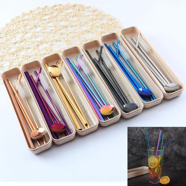 

304 stainless steel coffee milk straw set1