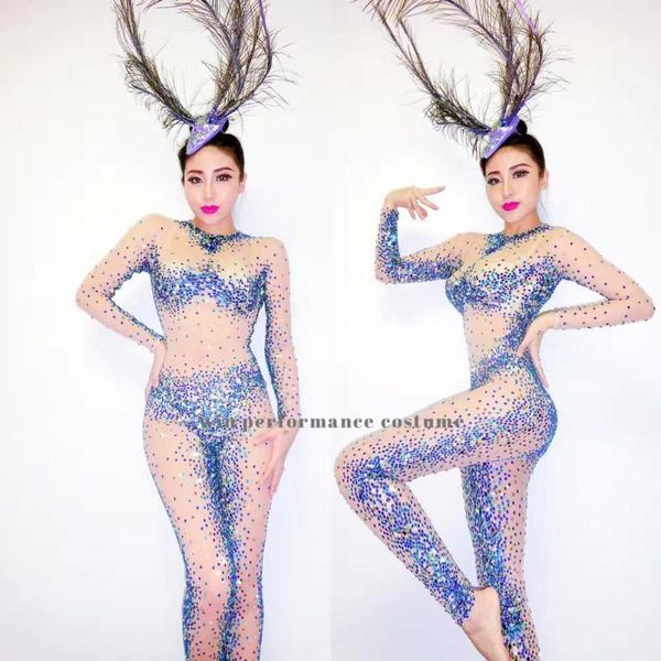 

transparent women's birthday celebrate mesh outfit bar women dancer pantihose sparkly silver rhinestones rave party1, Black;red