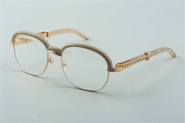 

20 selling quality stainless steel diamond temples eyeglasses, high-end diamonds eyebrow frame 1116728-a size: 60-18-140mm, Silver