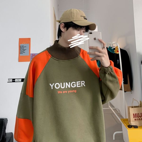 

yemi fashion | men's warm sweater with plush in autumn and winter, Black