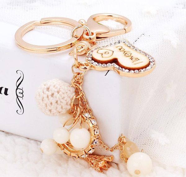 

love keychain heart shape key chain purse bags pendant cars shoe ring holder chains metal acrylic bead key rings par bbyhyn yh_pack