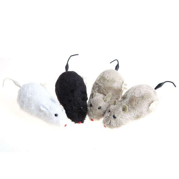 

wireless rc toy winding mechanism mouse cat toy for cat dog pet trick playing toy plush rat mechanical motion rats random color