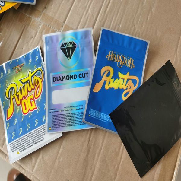 

twitle pie co gumbo orange red black 3.5-7g mylar bags local empty bag edibles packaging reusable ziplock bags sqcmej luckyhat, Pink;blue