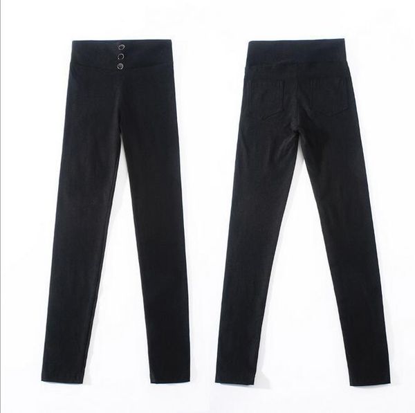 

женские черные брюки карандашные брюки 2020 пружинные падения кнопка pocke брюки женские тонкие дамы джинсовые брюки женские высокие брюки т, Black