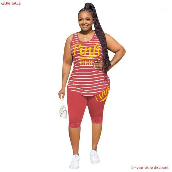 

woman short set sleeveless o neck midi pants tracksuits 2 pc set women casual outfit two piece sets print 2020 pink style1, Gray