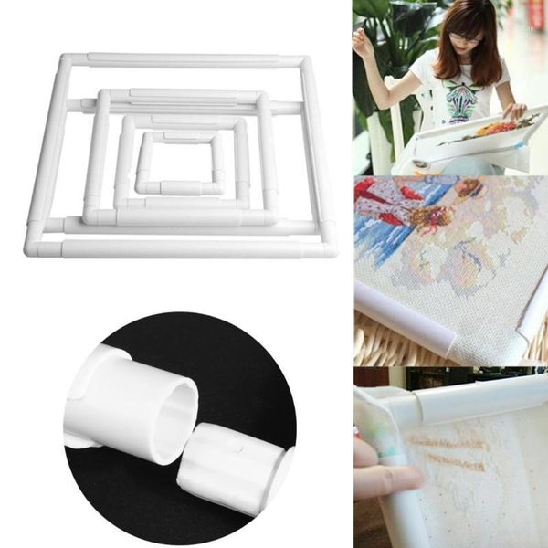 

vktech plastic embroidery frame hoop square shape diy cross stitch craft needlework sewing hoop embroidery handhold sewing tools1, Black