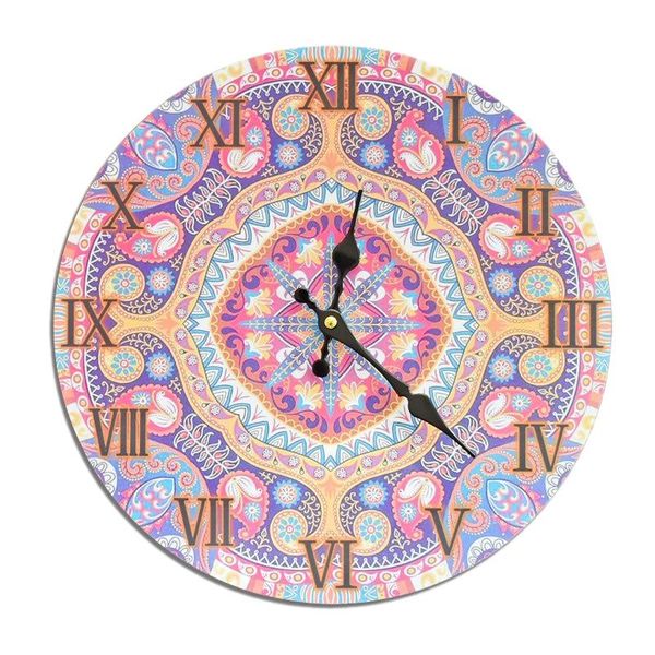 

wall clocks mdf clock color printing board electronic frameless home decor