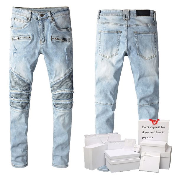 

classic mens jeans 2020fw ripped solid streetwear striped letter b pattern mens light blue denim pants asian plus size