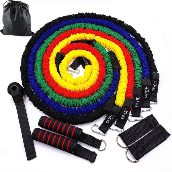 

11 piece set tension rope 150 lb cloth set anti breaking elastic belt 100lbs multi function 11 piece