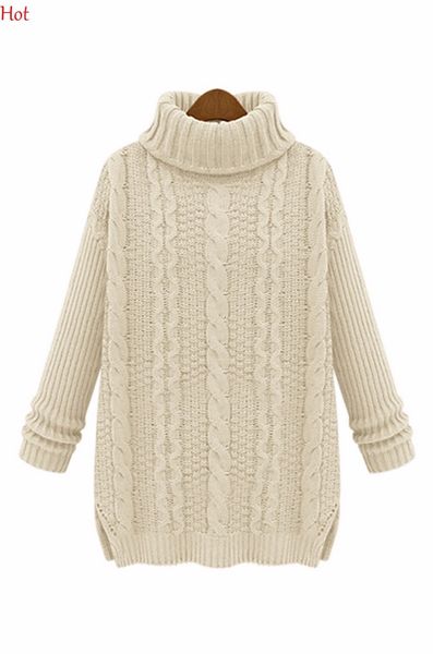 

wholesale- new women long sleeve knitted pullovers lady autumn winter sweater turtleneck slim knitwear black beige khaki sv006201, White;black
