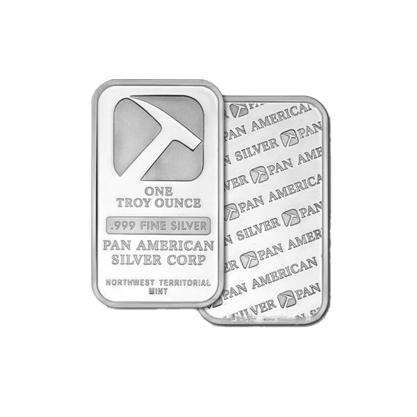 

gift wholesale 20pcs/lot pan american silver bullion bar 1 ounce solid coin cx