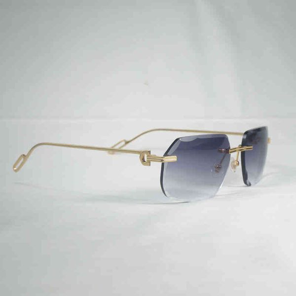 

2022 factory wholesale model vintage rimless square men oculos diamond cutting new lens shape shade metal frame clear for reading gafas sung, White;black