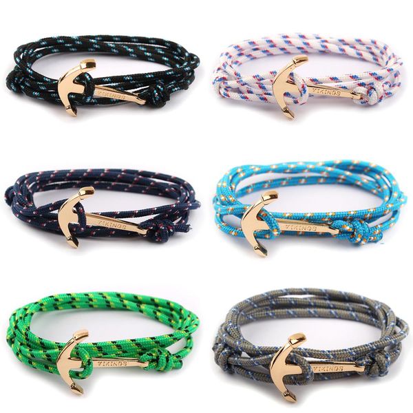 

горячая мода 10 цветов летний пляж нейлоновая веревка цепи звена браслеты популярные ювелирные изделия якорные браслеты для женщин мужчины d