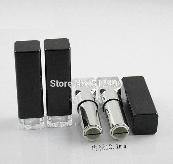 

10/30/50pcs 12.1mm mold filling diy empty black square lipstick tube transparent base bright blac bbywap lg2010