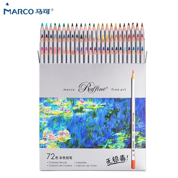 Marco Raffine 24/36/48 / 72Colores Não-Tóxico Color Lápis Lapis de Cor Profissional Colorido Lápis para School Material Atacado 201223