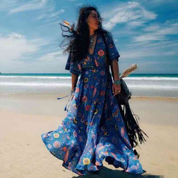 

women peacock floral print v-neck beach vacation bohemian rayon dresses ladies v neck tassel summer boho dress, Black;gray