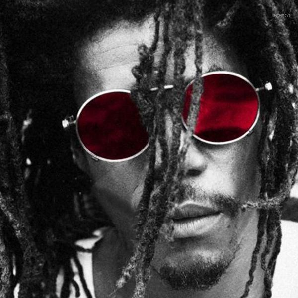 

sunglasses vintage gothic steampunk hip hop punk metal spring legs round sun glasses for men mirror red yellow clear1, White;black