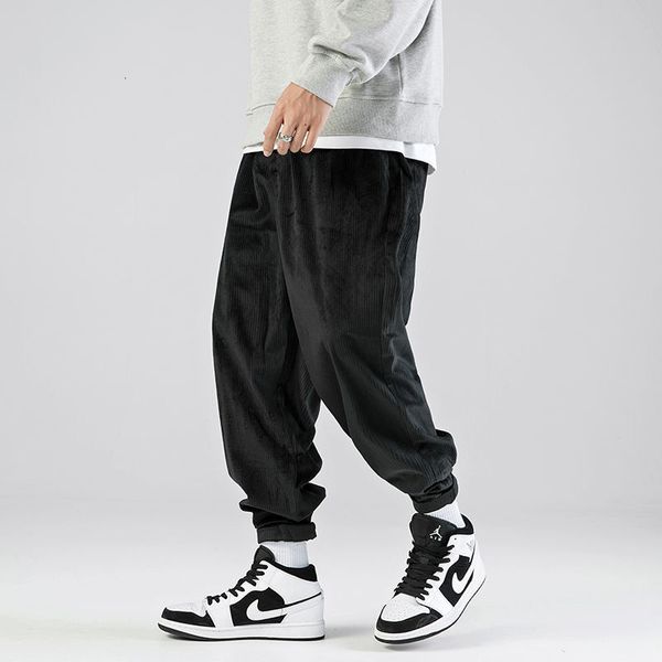 

2021 new -autumn velvet camo men's pants down in a straight line big male black harlan sweatpants fretpants mqwi