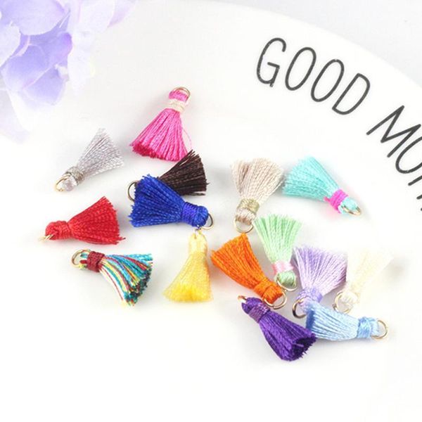 

10pcs 1.5cm mini polyester thread tassel pendant for jewelry making diy bracelet cellphone pendant finding craft tassels h qylglt