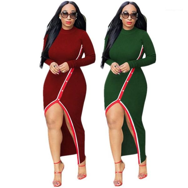 

женская одежда vestido осень женское платье с длинным рукавом экипаж шеи разделить сексуальные панели платья мода повседневная, Black;gray