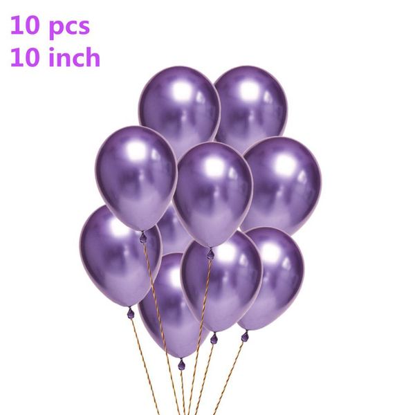 

10 шт. 10 дюймов новые металлические латексные воздушные шары густые жемчужные металлические хромированные сплава цвета фотографии свадебные
