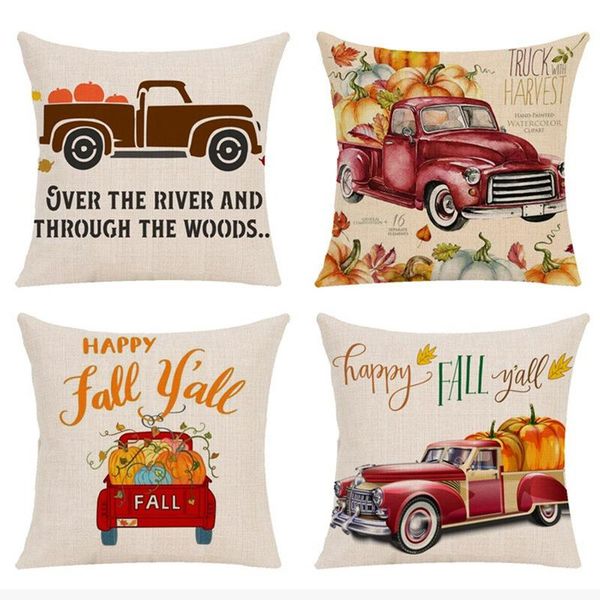 

cushion/decorative pillow halloween cases happy fall y'all cotton linen sofa car pumpkin cushion cover home decor 2021 arrival