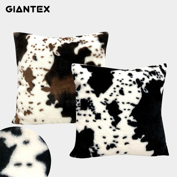 

cushion/decorative pillow giantex cow pattern plush sofa cushion cover ins pillowcase soft waist cojines decorativos para