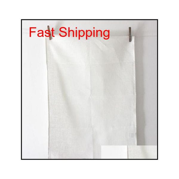 

50x70 cm pure white plain woven cotton canvas 220gsm hand rolled blank tea towel wi qylaeh yh_pack