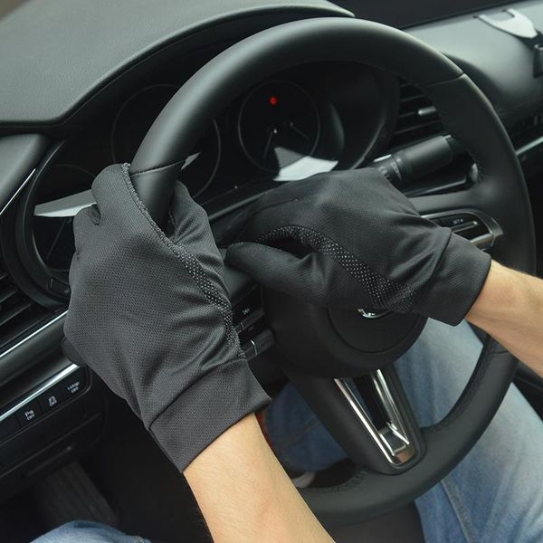 

new style spring women driving gloves autumn summer sunscreen thin spandex cotton decent nonslip mittens, Blue;gray