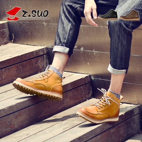 

rope walking autumn and winter martin's work outdoor leather boots fashion shoes men's c1212, Black;white