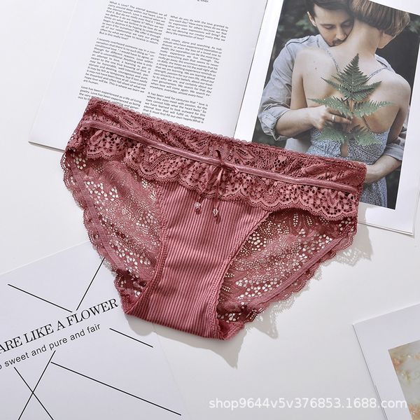 

473 special clear lace bows women's briefs, Black;pink