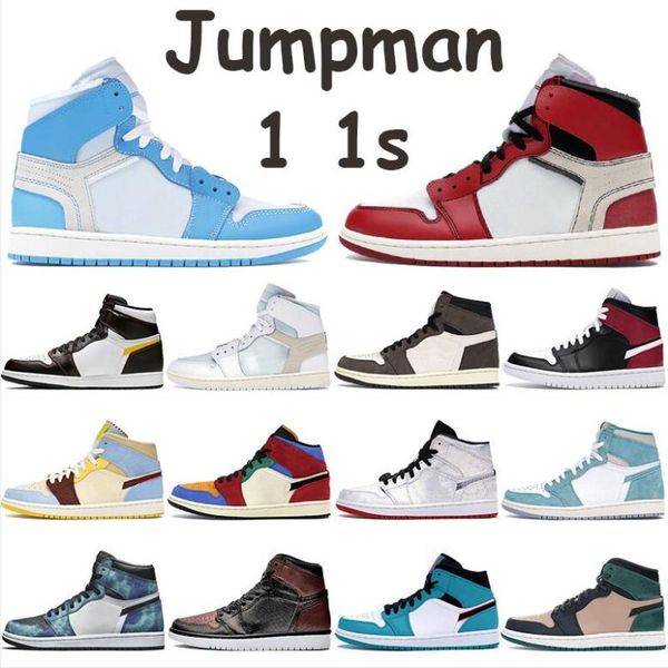 

new jumpman 1 basketball shoes high shattered backboard fearless travis mens sneakers black toe gold toe pine green trainers