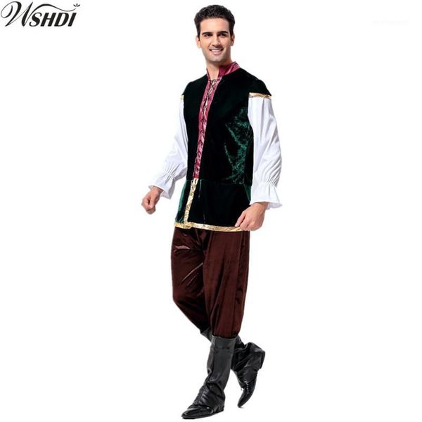 

2018 new renaissance medieval bavarian beer mens costumes oktoberfest beer festival uniforms1, Black;red