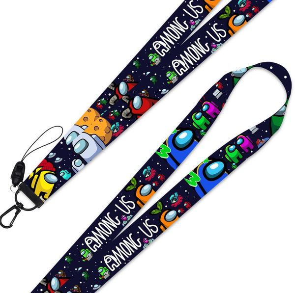 

children lanyard cartoon cord anti-lost lanyard among us game printing lanyard mobile phone pendant keychain card rope sale e111709