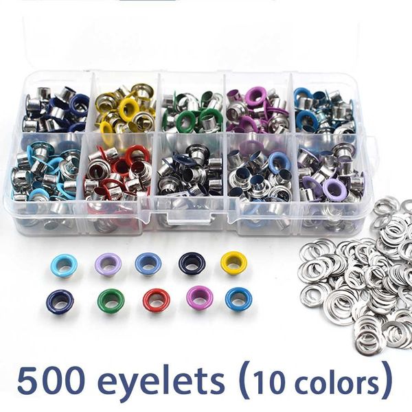 

300pcs inner diameter 5mm eyelets shoe eyes metal rivets spraying process color mixing holes buttons bags accessories wmtzzo