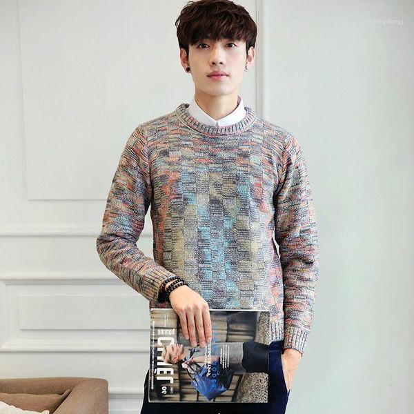 

new style men's sweater korean style fashion pullover crew neck cool base shirt trend simple1, White;black