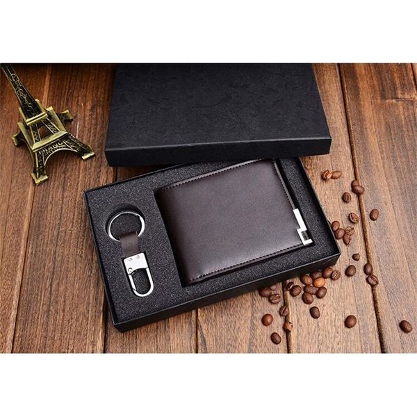 

brand men wallet genuine leather solid color designer-fashion short paragraph men purse wallet cowhide leather money clip purse+key chain, Silver