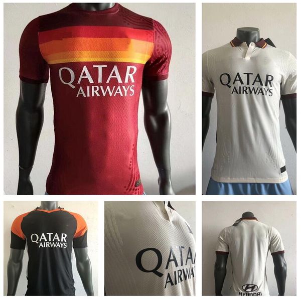 

2020 2021 player version 20 21 as totti roma soccer jersey dzeko kalinic manolas rome home away third football shirt zaniolo, Black;yellow