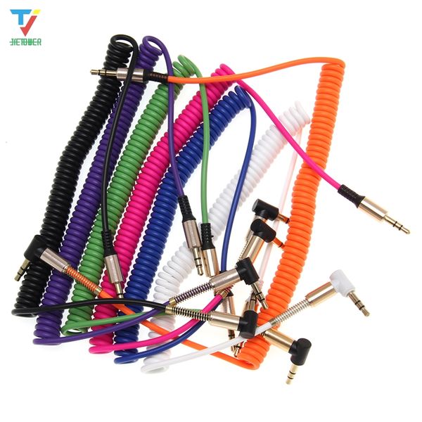 

angle head aux spring cable gold-plated 3.5mm jack male to male 90 degree right angle audio cable jack 3.5 for iphone mp3 mp4 2m