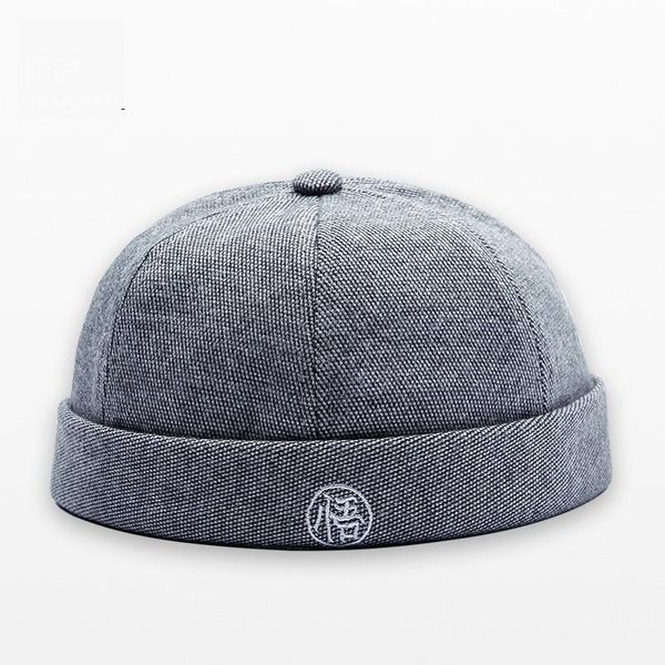 

jamont skullcap street hip hop melon cap man women vintage landlord solid hats for children embroidered bone beanies hats adjust h wmttsv, Blue;gray