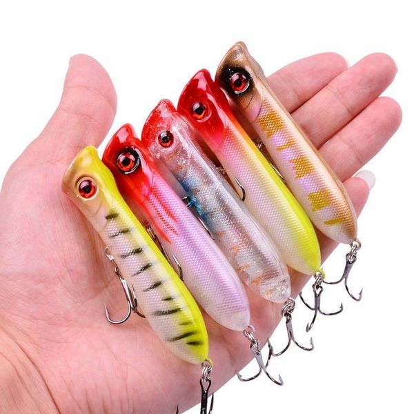 

1pc popper fishing lure with 6# hooks 8.5cm 11g floating crankbait artificial bait poper minnow c jllojk