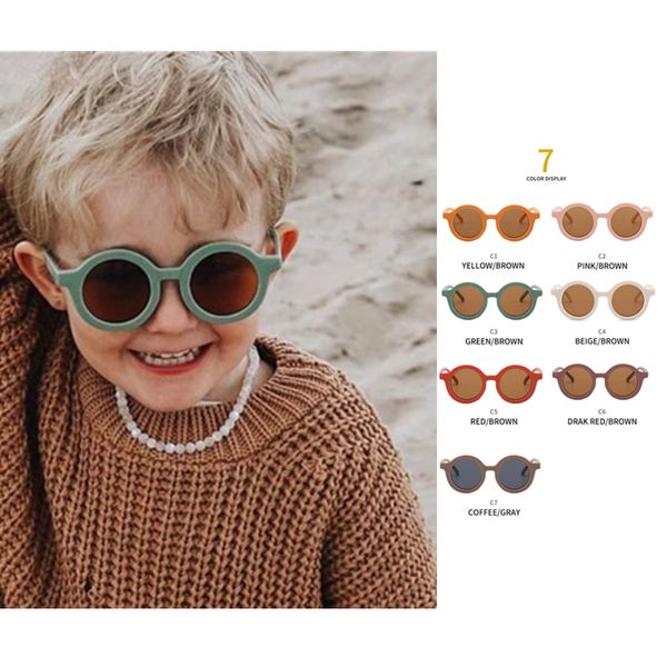 

ins kids baby sunglasses girls boys candy color cat eye children shades, Blue