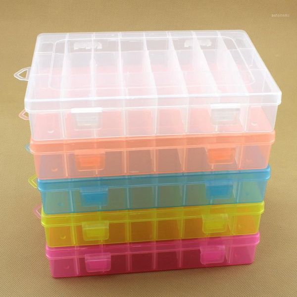 

24 grids diy tools packaging box portable electronic components screw removable storage screw jewelry tool case colorful plastic1