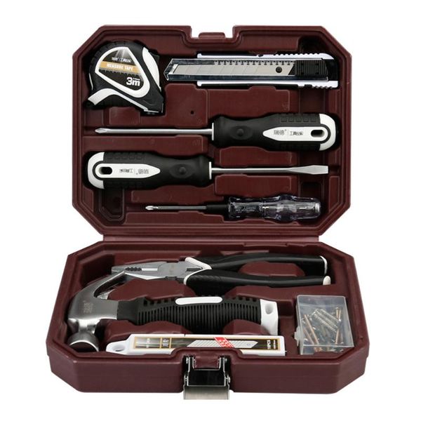 

hand tool set screwdriver hammer tape measure wrench pliers utility knife